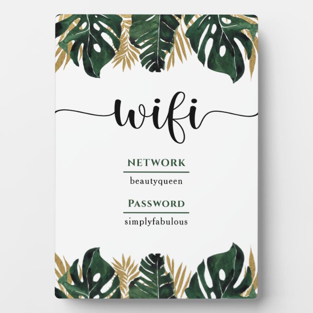 Wifi Password Beauty Salon Business Plaque (Front)