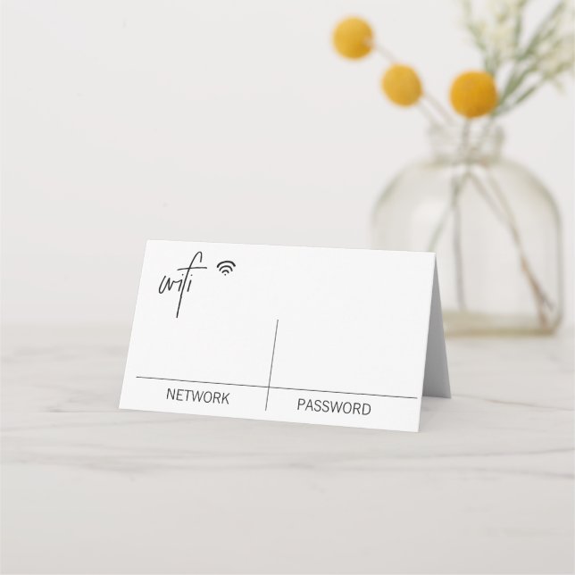 WIFI PASSWORD  Folded Table Top Sign Folded Card (Front)