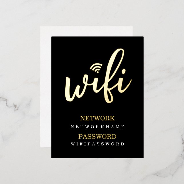 Wifi Password Network Personalised Foil Postcard (Front/Back)