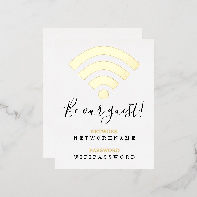 Wifi Password Network Personalised Foil Postcard (Front/Back)