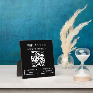 Wifi Password & Network Personalised QR Code Table Plaque