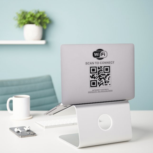 Wifi Password | QR Code Scan to Connect (Laptop On Desk)