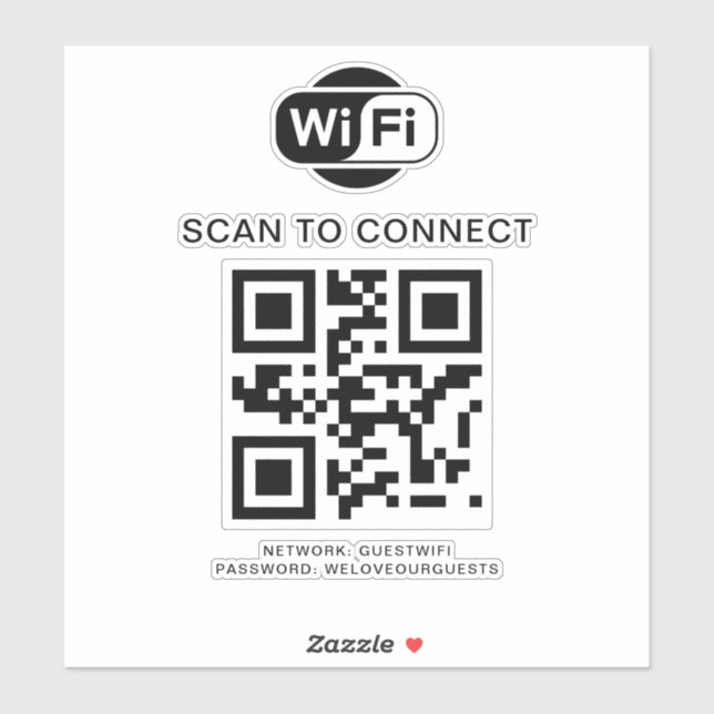 Wifi Password | QR Code Scan to Connect (Sheet)