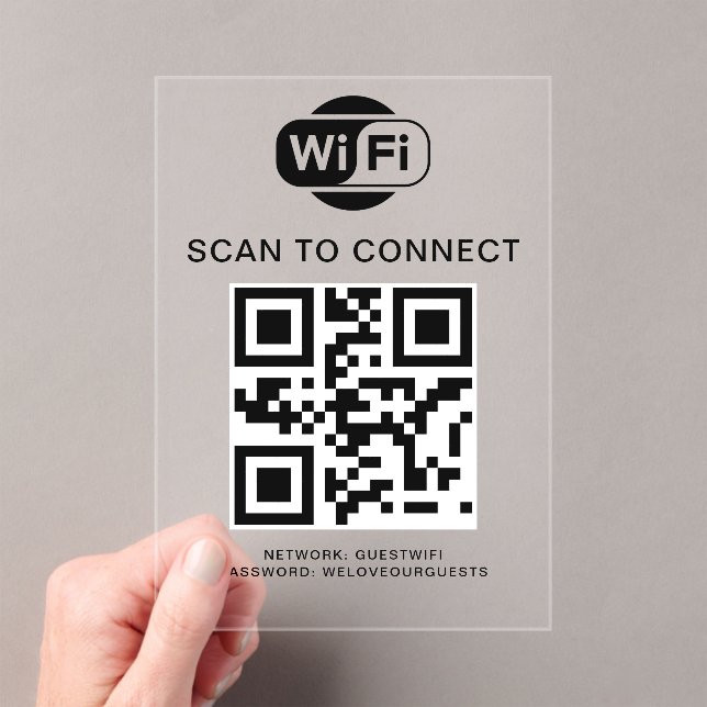 Wifi Password | QR Code Scan to Connect Acrylic Invitations (Insitu (Handheld))