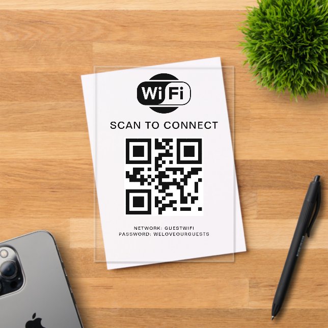 Wifi Password | QR Code Scan to Connect Acrylic Invitations (Insitu (Invitation Card))