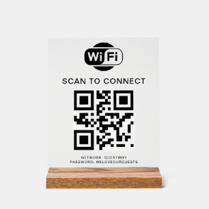 Wifi Password QR Code Scan to Connect Acrylic Sign