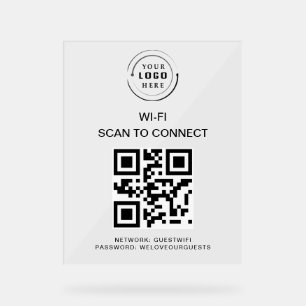 Wifi Password   QR Code Scan to Connect  Acrylic Sign