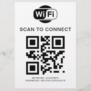 Wifi Password   QR Code Scan to Connect Flyer