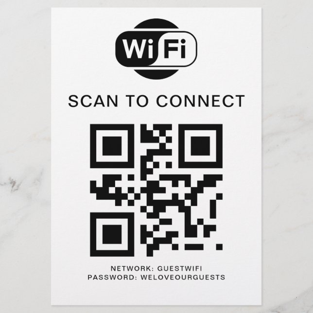 Wifi Password | QR Code Scan to Connect Flyer (Front)