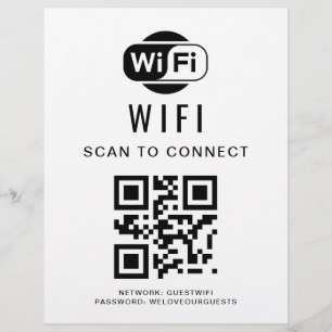 Wifi Password   QR Code Scan to Connect Flyer