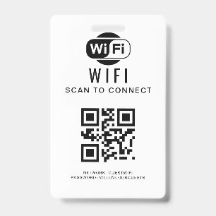 Wifi Password QR Code Scan to Connect ID Badge