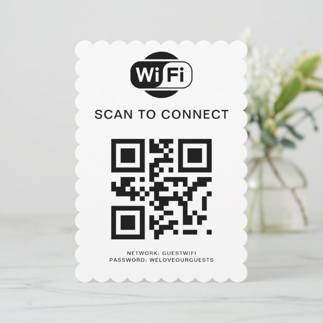 Wifi Password | QR Code Scan to Connect Invitation (Standing Front)
