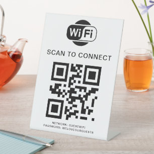 Wifi Password QR Code Scan to Connect Pedestal Sign