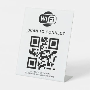 Wifi Password   QR Code Scan to Connect Pedestal Sign