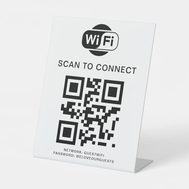 Wifi Password | QR Code Scan to Connect Pedestal Sign (Front)