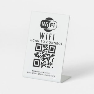 Wifi Password QR Code Scan to Connect Pedestal Sign