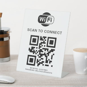 Wifi Password QR Code Scan to Connect Pedestal Sign