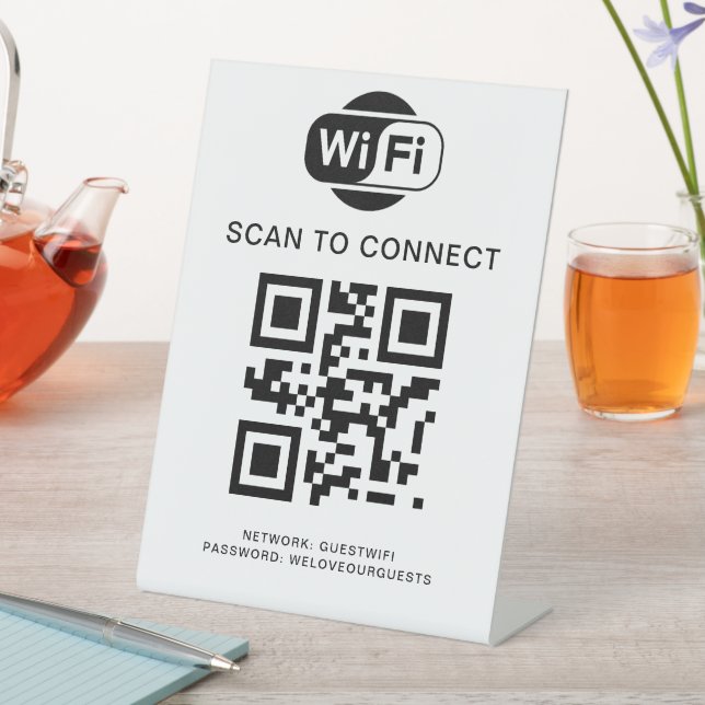 Wifi Password | QR Code Scan to Connect Pedestal Sign (In SItu)