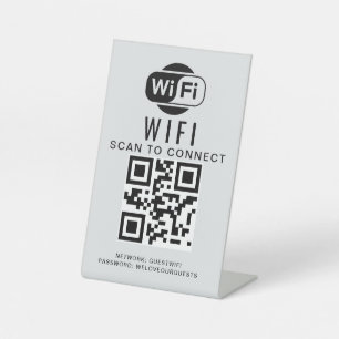 Wifi Password QR Code Scan to Connect Pedestal Sign
