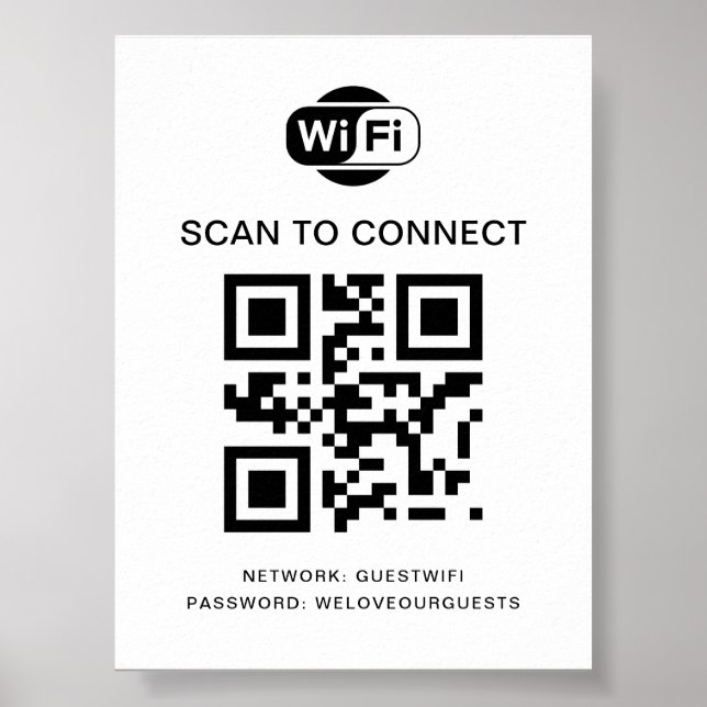 Wifi Password | QR Code Scan to Connect Poster (Front)
