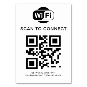 Wifi Password   QR Code Scan to Connect Table Number