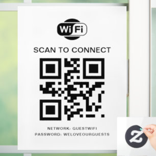 Wifi Password QR Code Scan to Connect Window Cling