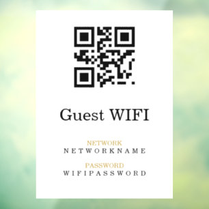Wifi Password QR Code Scan to Connect Window Cling