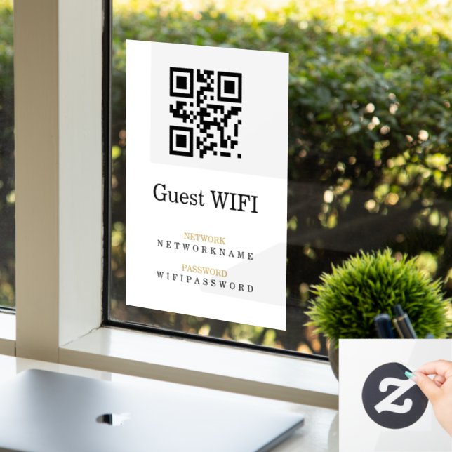 Wifi Password | QR Code Scan to Connect  Window Cling (Office)