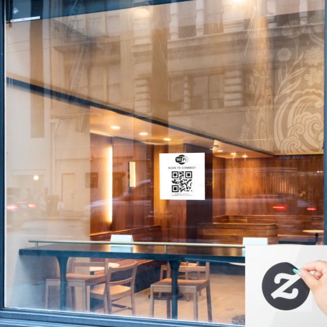Wifi Password | QR Code Scan to Connect Window Cling (Cafe Window)