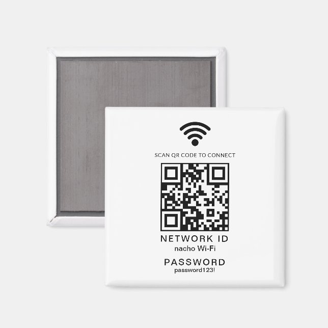 Wifi Password QR Code Scanner Guest Wifi Password Magnet (Front/Back)