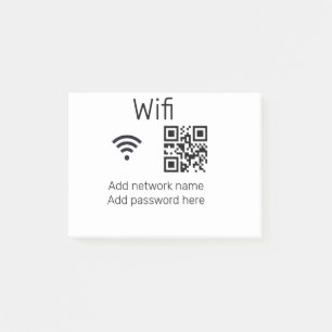 Wifi password sign add Q R code here details here Post-it Notes