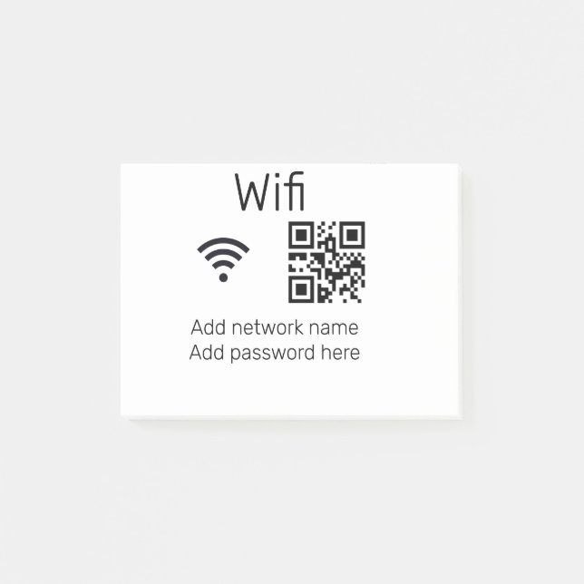 Wifi password sign add Q R code here details here  Post-it Notes (Front)