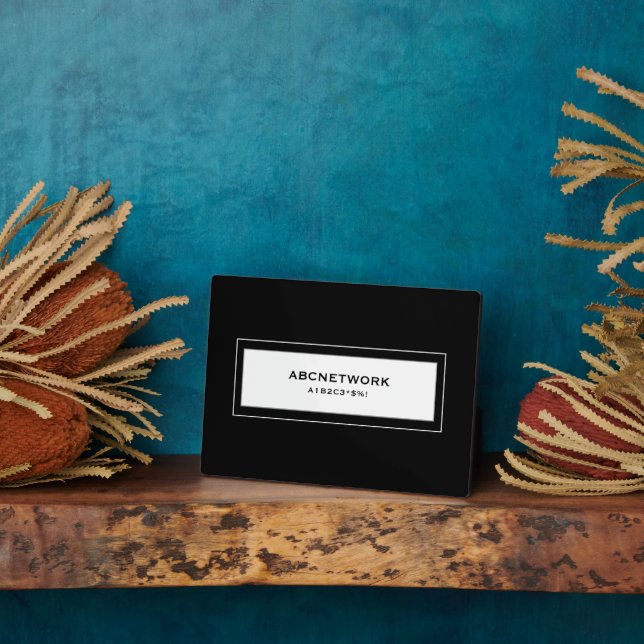 Wifi Password Sign Black Plaque (Side)