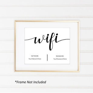 WiFi Password Sign for Office AirBnB Guest Room
