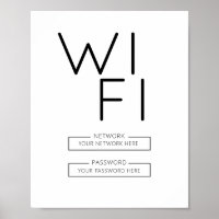 WiFi Password Sign" home, office or business