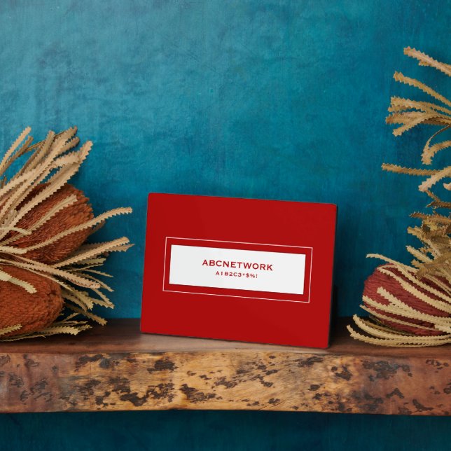 Wifi Password Sign Red Plaque (Side)