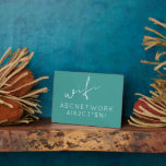 Wifi Password Sign Turquoise Plaque<br><div class="desc">Modern WiFi password sign to share your network information with guests. Perfect for beach houses,  Airbnb rentals,  bed and breakfast rooms and more. Minimal modern design in turquoise and white with elegant script and simple,  easy-to-read typography.</div>