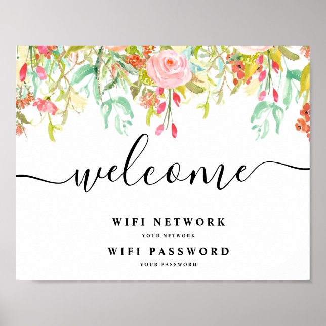 Wifi Password Sign, Wifi Poster (Front)