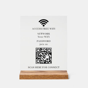 WiFi QR Code Acrylic Sign Scan to Connect