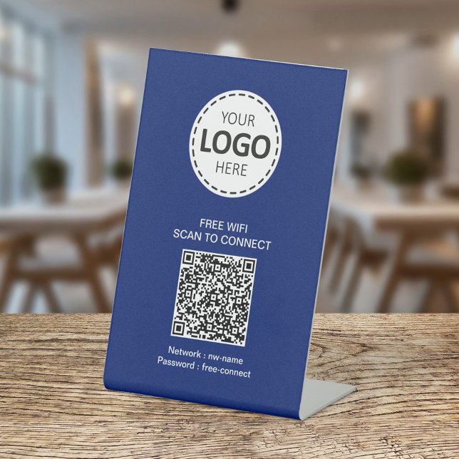  WIFI QR Code and Buisness Logo  Pedestal Sign (Creator Uploaded)