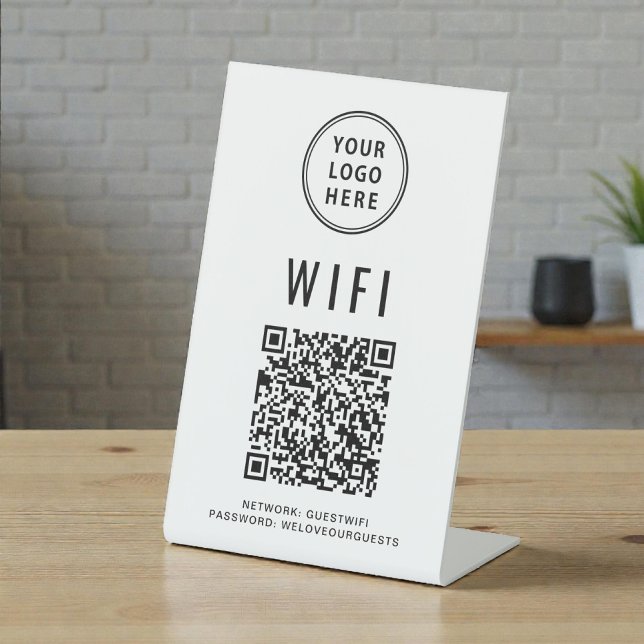 Wifi QR Code Business Logo Scan To Connect Pedestal Sign (Wifi QR Code Business Logo Scan To Connect Pedestal Sign)
