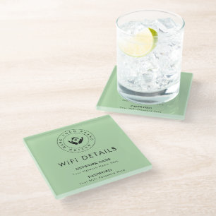 WiFi QR Code Display for Business & Hotels Glass Coaster