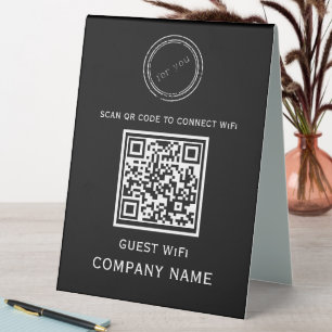 Wifi QR Code Password and Network Name Black 