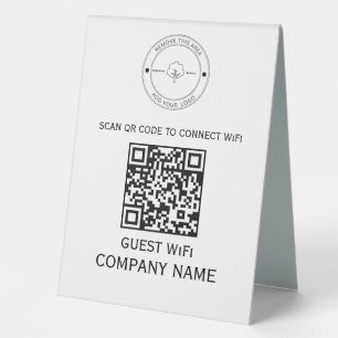 Wifi QR Code Password and Network Name White