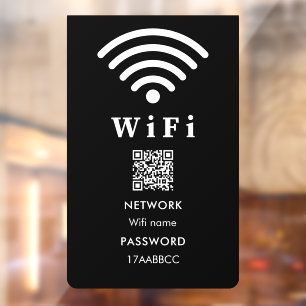 Wifi QR Code Password   Scan To Connect Black Window Cling