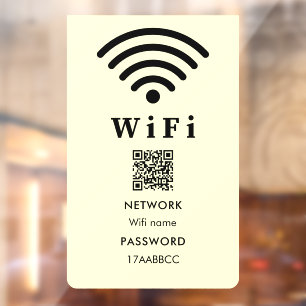Wifi QR Code Password   Scan To Connect Groovy Window Cling