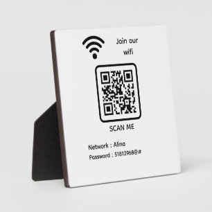WiFi QR Code Scan Me Join Our Wifi Password Plaque