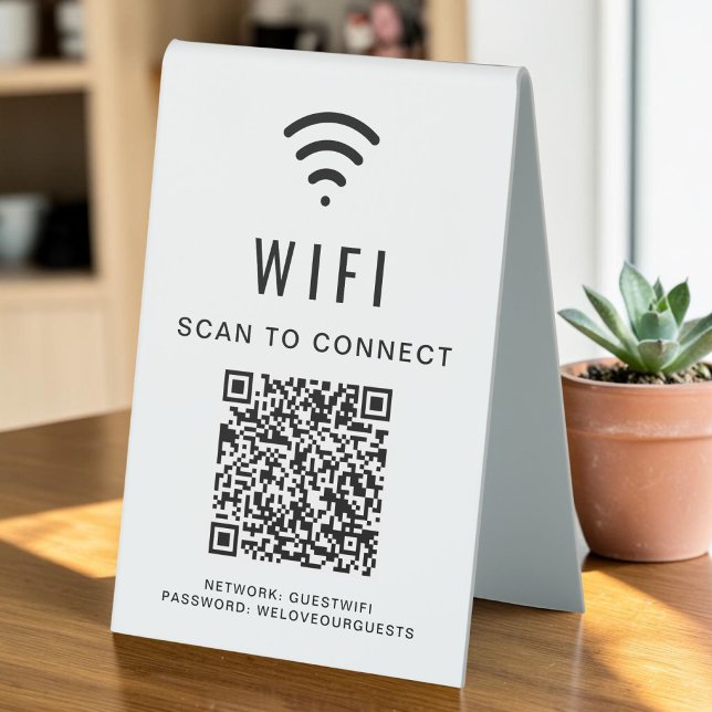Wifi QR Code Scan To Connect (Wifi QR Code Scan To Connect Table Tent)