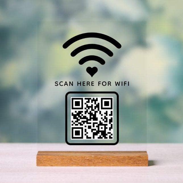Wifi QR Code Scan to Connect Self Adhesive Acrylic Sign (Neutral)