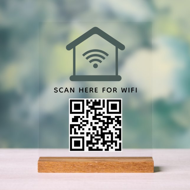Wifi QR Code Scan to Connect Self Adhesive  Acrylic Sign (Neutral)